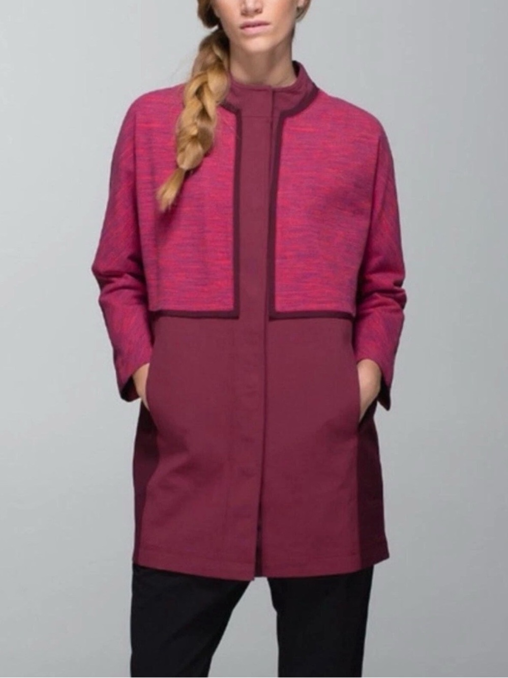 Lululemon Cocoon Car Coat in Maroon and Pink Size Small